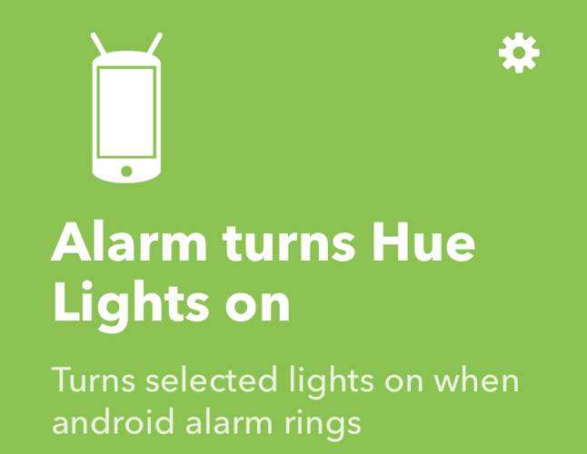 La alarma de automatización de Android Ifttt enciende las luces Hue