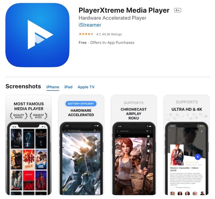 Reproducir archivos WMV Ios Player Xtreme