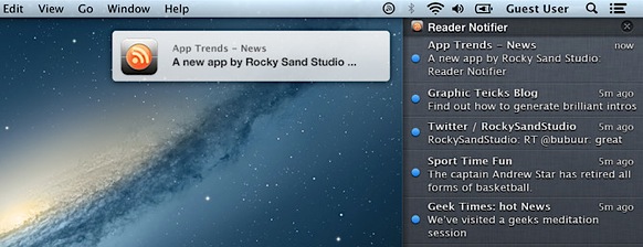 Reader Notifier - Notificaciones RSS en el Centro de notificaciones en Mac