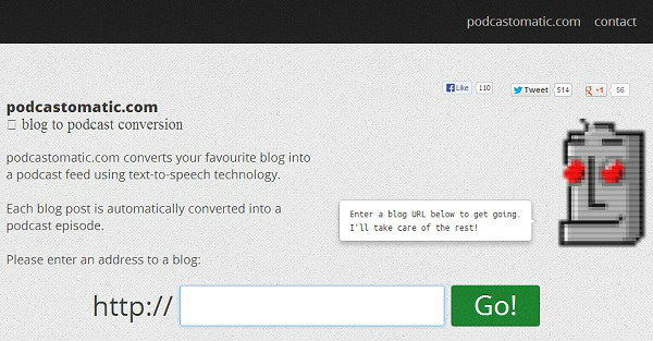 Convertir blog en podcast - Podcastomatic