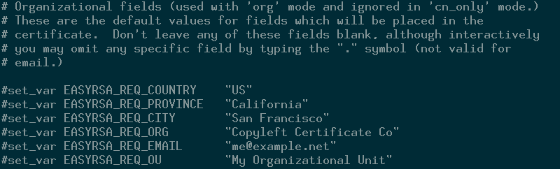 Variables de OpenVPN