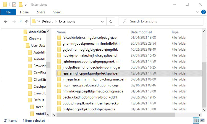 Descargar Guardar extensiones de Chrome Carpeta de extensiones