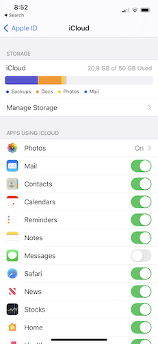 Tomando Icloud Storage Ios