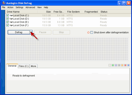 Windows-auslogic-desfragmentación