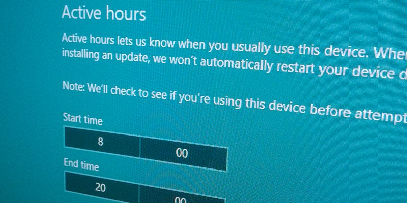 Establecer horas activas y evitar que Windows 10 se reinicie automáticamente