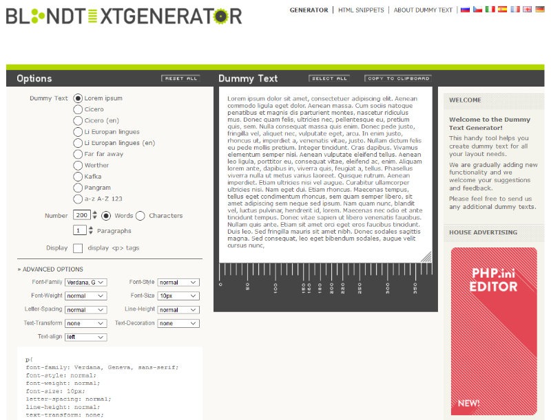 Lorem Ipsum Generadores Blindtextgenerator