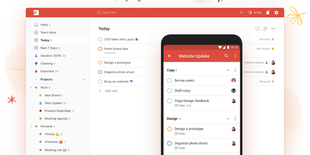 The Todoist home page