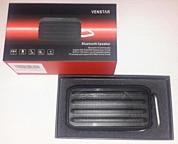 Mini altavoz Bluetooth Venstar: Dentro de la caja