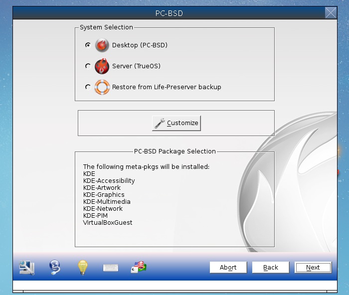 Proceso de instalación de PC-BSD