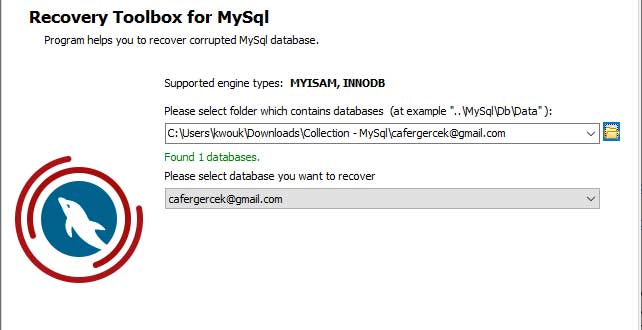 Recovery Toolbox For Mysql Review Elegir base de datos