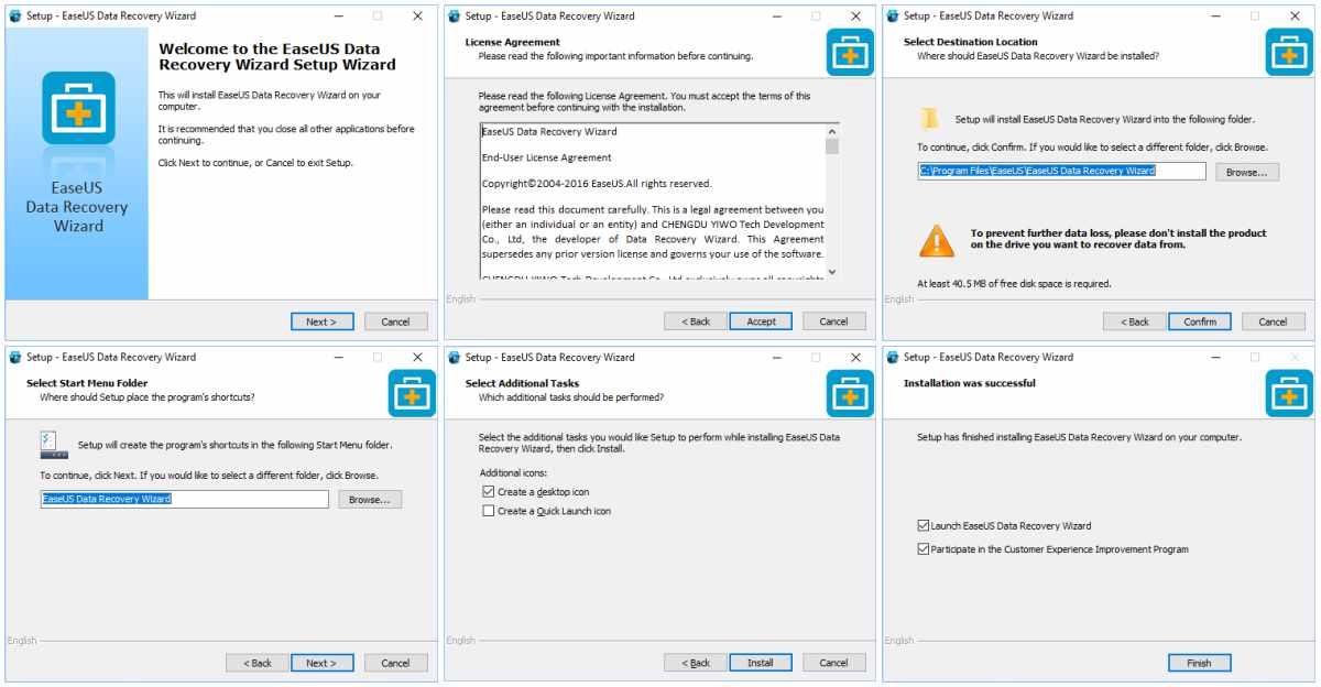 Instale el Asistente de recuperación de datos de EaseUS en Windows.