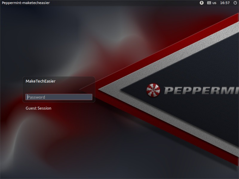 Pantalla de inicio de sesión de Lxde Peppermint