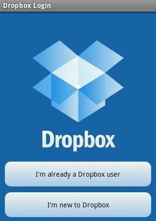 página de inicio de dropbox