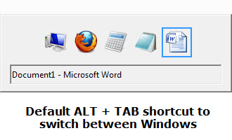 Acceso directo predeterminado de Alt Tab para cambiar de ventana de programa