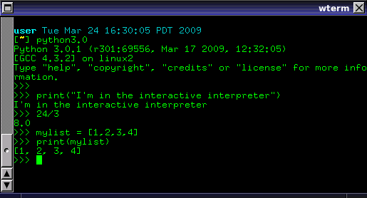 Python interactive interpreter