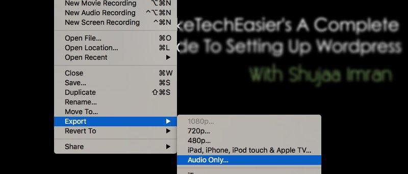Use QuickTime para extraer audio de archivos de video en Mac