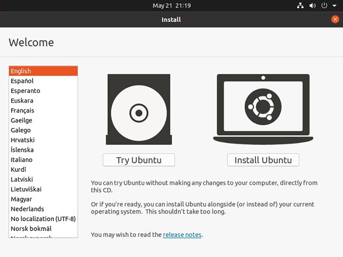 Revisión de Ubuntu 2004 Probar o instalar