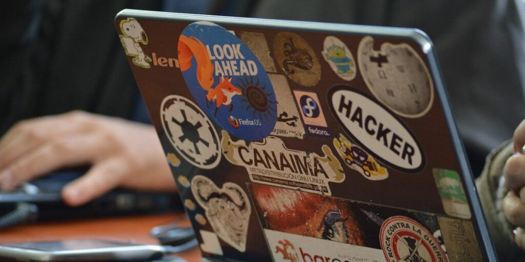 A hacker's laptop.