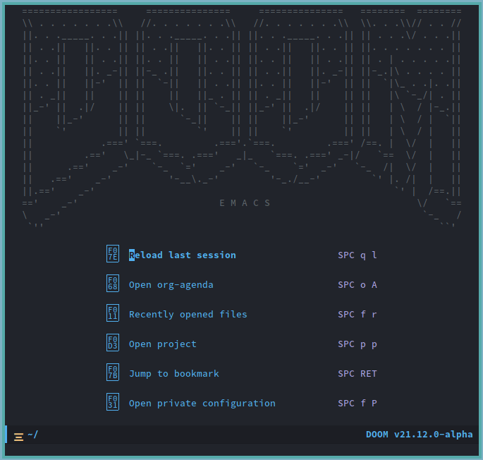 Doom Emacs 01 Bienvenido