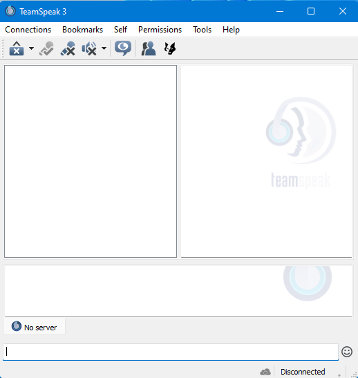 Pantalla principal de Teamspeak