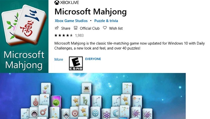 Tienda de Microsoft Mahjong de Microsoft