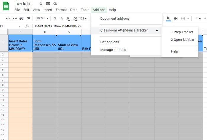 Hojas de seguimiento de asistencia de Google Classroom