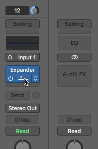 Apertura del ecualizador de eliminación de ruido de Logic Pro X