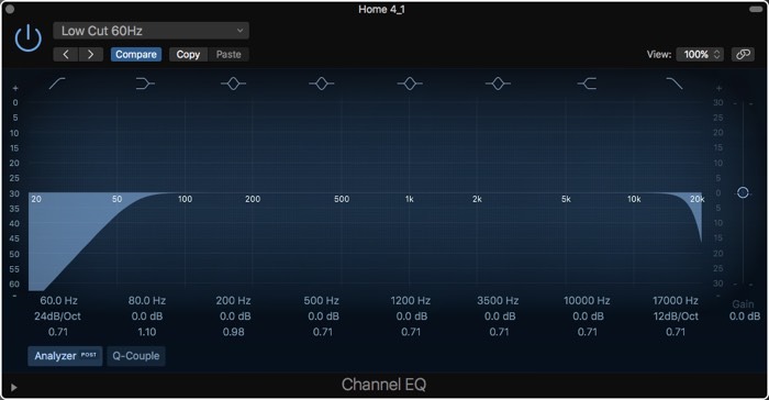 Configuración del ecualizador de eliminación de ruido de Logic Pro X