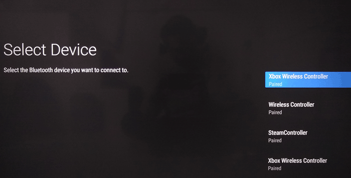 Jugar juegos de PC en Smart Tv Seleccionar dispositivo Bluetooth