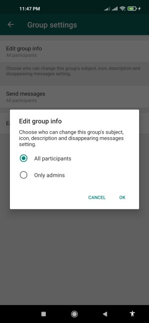 Cómo crear un grupo de Whatsapp Editar información del grupo