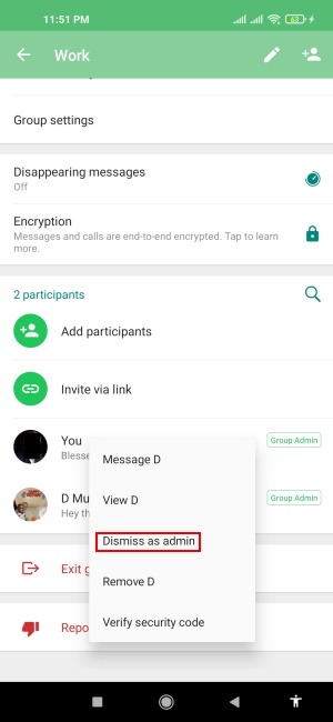 Cómo crear un grupo de Whatsapp Descartar como administrador