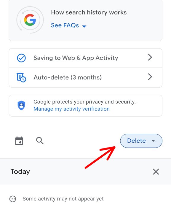 Aplicación de Google para Android Eliminar actividad de búsqueda