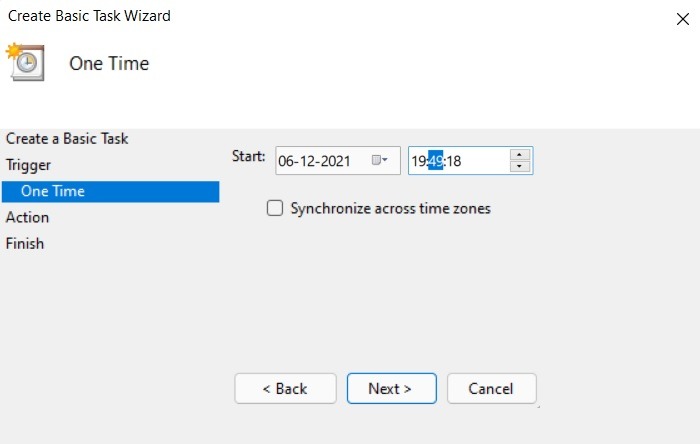 Programar el tiempo de programación del programador de tareas Shutstart de Windows11 10