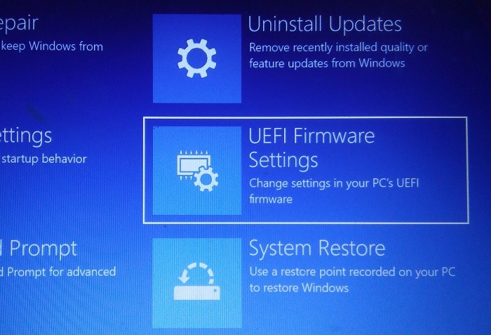 Programar configuración de firmware Uefi de inicio avanzado de Windows11 10 Shutstart