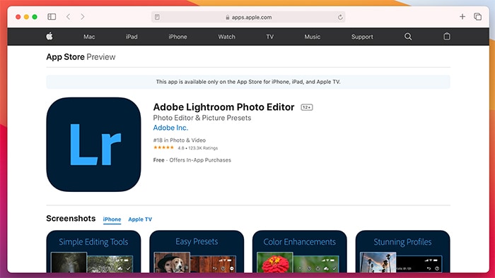 Aplicaciones de edición de fotos para iOS Lightroom