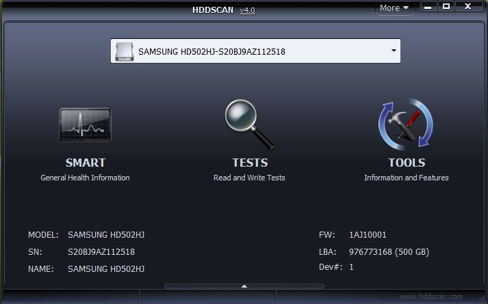 Software de sector defectuoso Hddscan