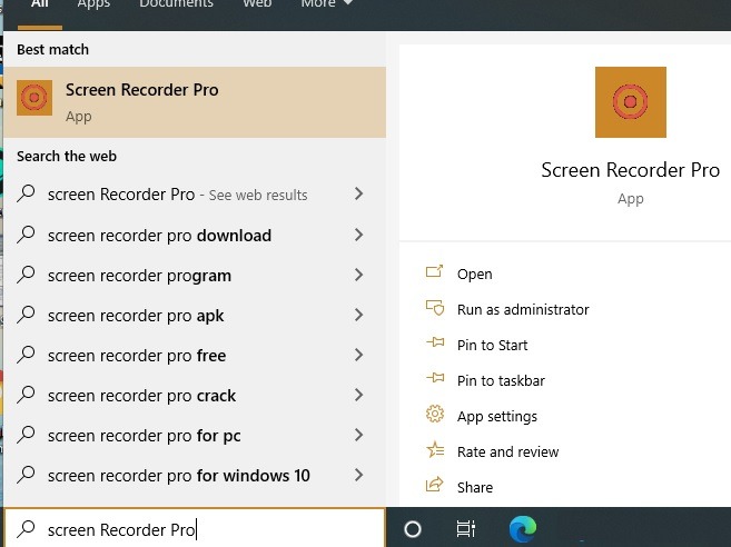 Lanzamiento de Windows10 Screen Recorder Pro