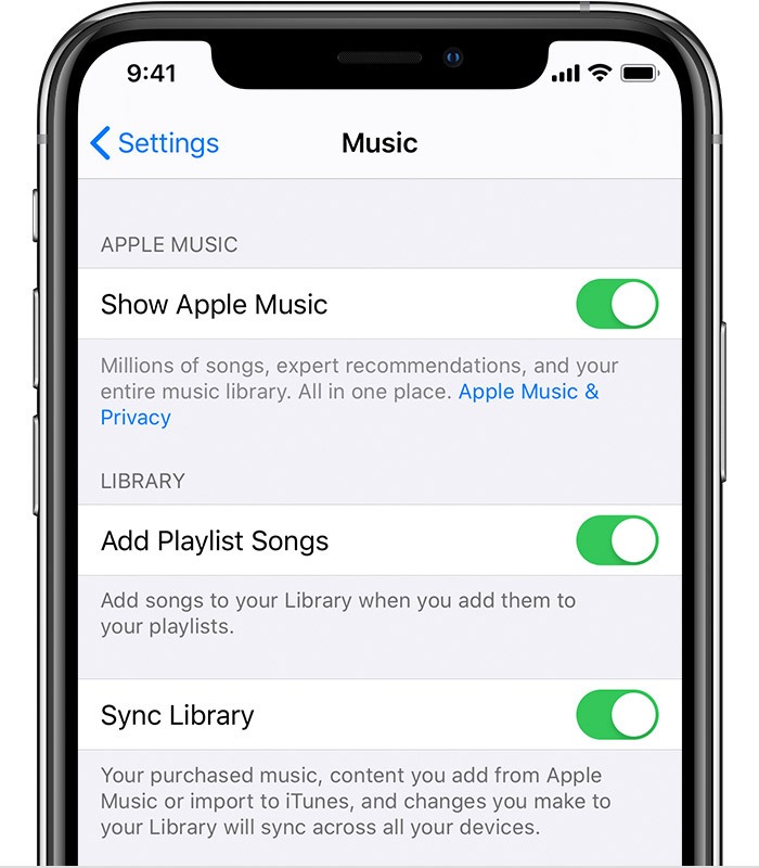 Desactivar la biblioteca de música de Icloud iOS