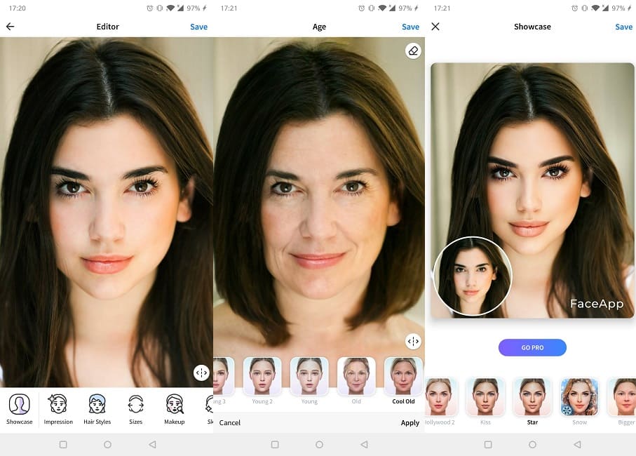 Las mejores aplicaciones de intercambio de cara Android Faceapp