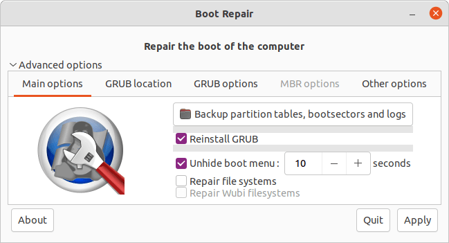 Arreglar la reparación de arranque de Windows Mbr 17 avanzada