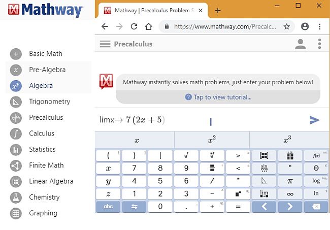 Mathway Precálculo Problema resuelto