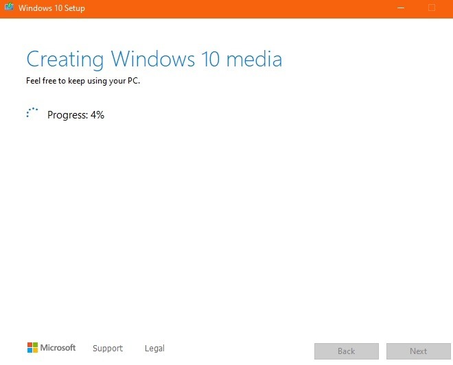 Instalación limpia de Windows10 Medios de Windows10 creados