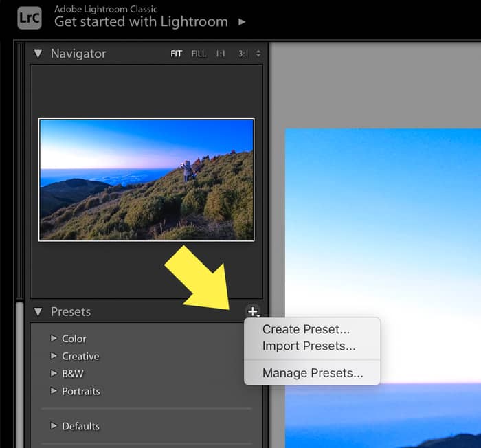 Lightroom Crear ajustes preestablecidos