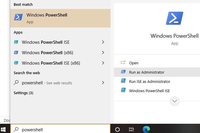 Compruebe el modo de administración de Powershell de arranque USB