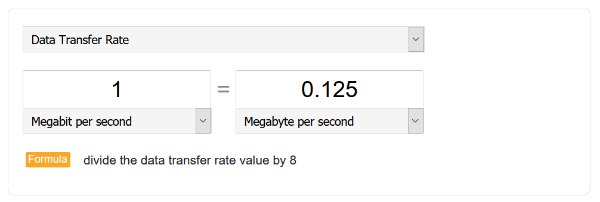 Videollamada Ancho de banda Megabit Megabyte Conversión