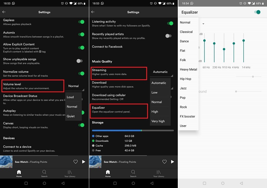 Cómo mejorar el sonido Configuración de sonido de Android Spotify