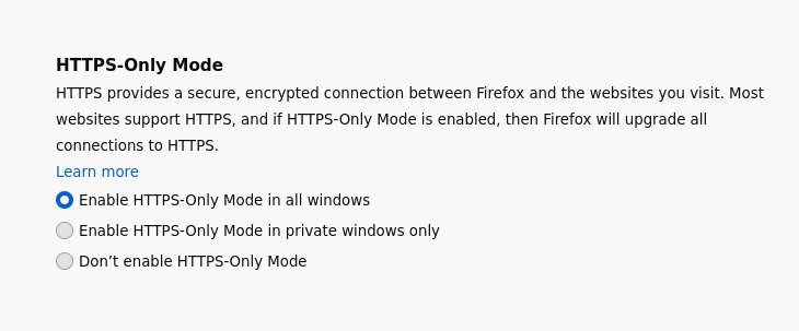 Modo solo HTTPS de Firefox