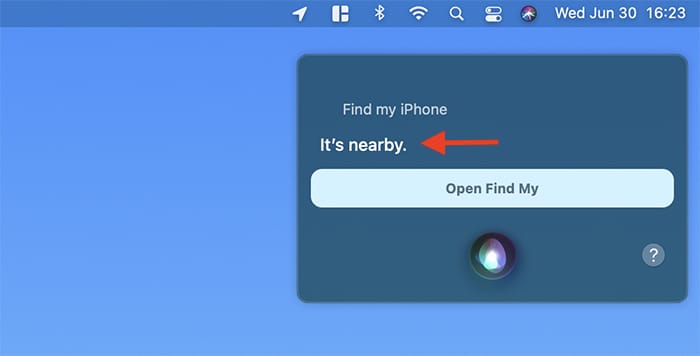 Encuentre Iphone Ipad usando Siri Ping desde Macos