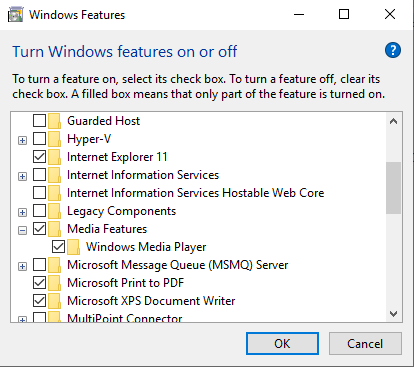 windows-media-activar-características