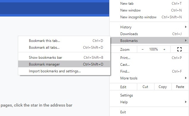 Edge Bookmarks Administrador de marcadores de Chrome